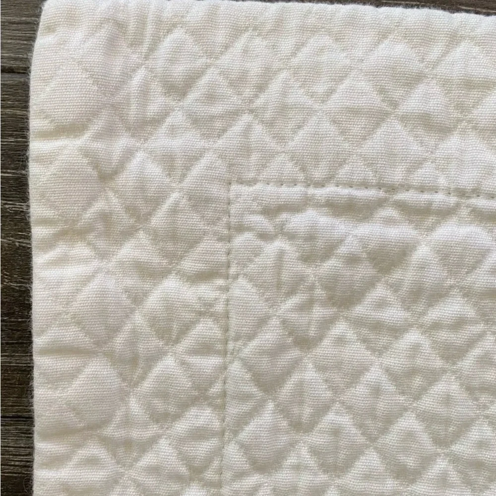 RESTORATION HARDWARE White 100%Cotton Diamond Matelasse king Sham.